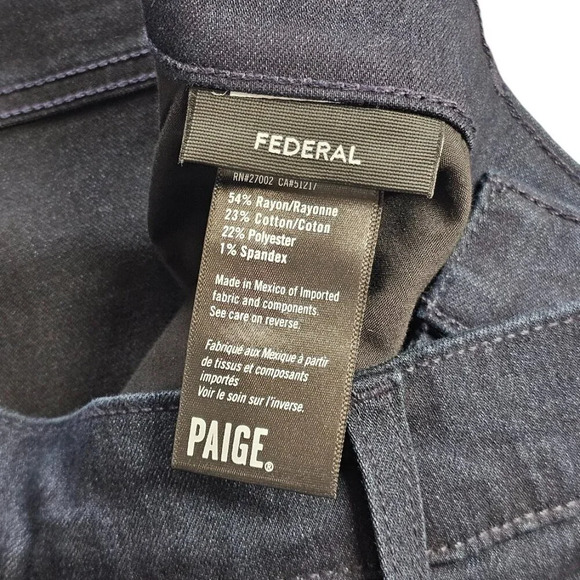 PAIGE Mens Federal Slim Straight Jeans Size 36 Dark Blue Inkwell Stretch Denim - Picture 7 of 9